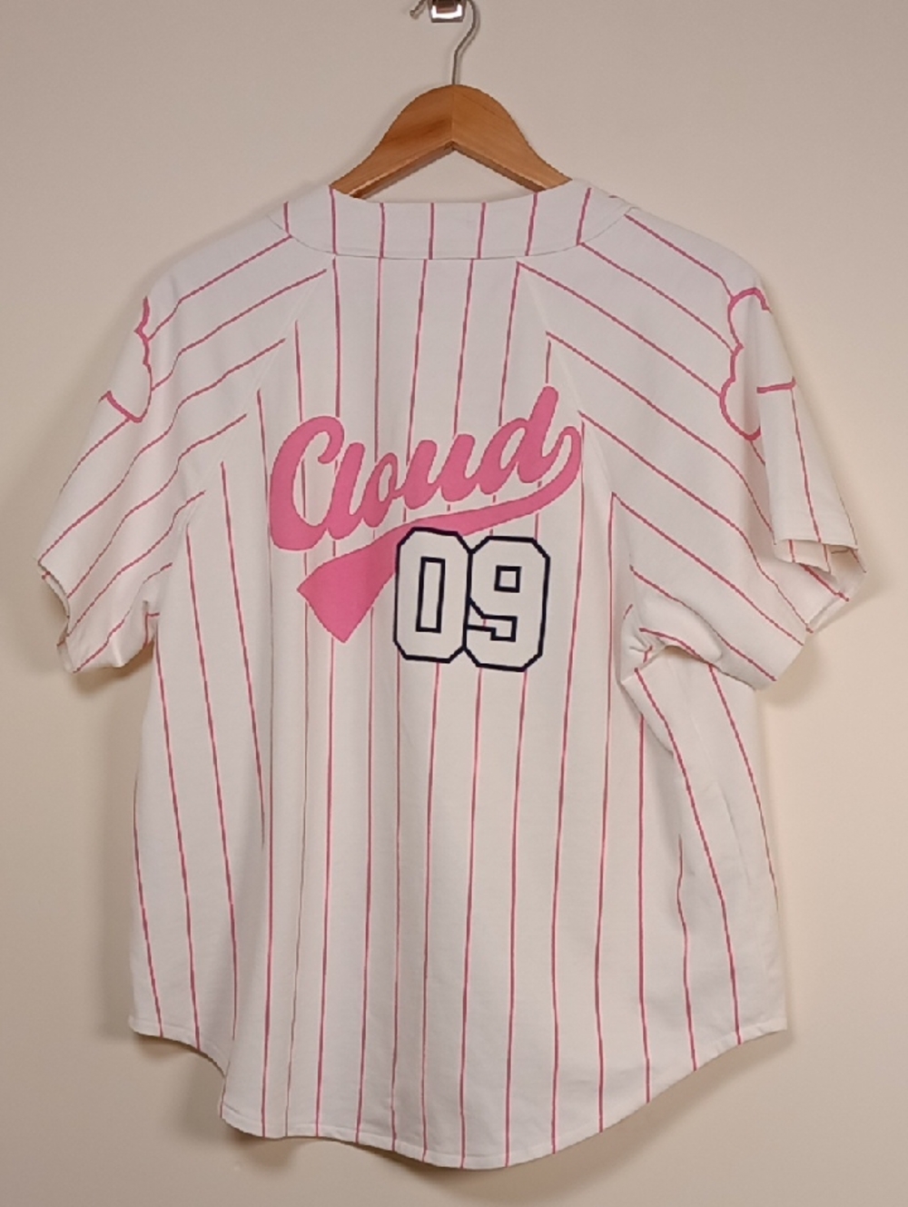 NWT Megan Moroney Cloud 9 pink Striped French Teery Baseball Jersey Small